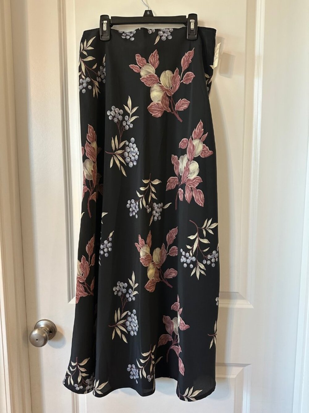 Vintage PJLA Maxi Skirt 11/12 Black Floral NWT Jacobsons Y2K Long Skirt